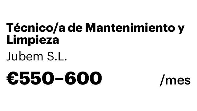 Técnico/a de Mantenimiento y Limpieza