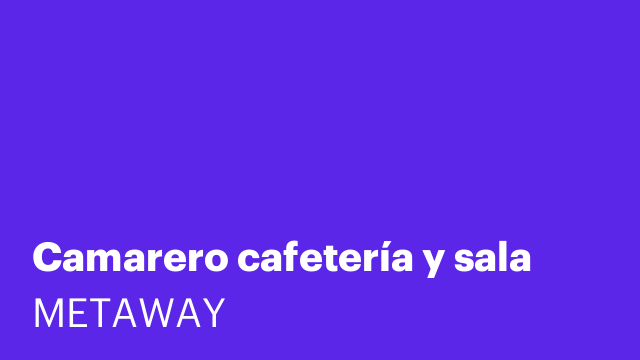 Camarero cafetería y sala