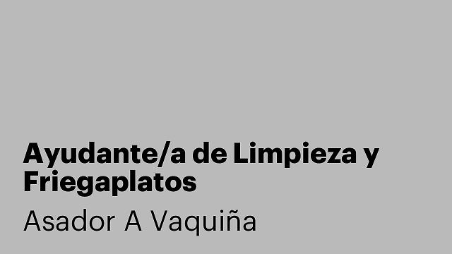 Ayudante/a de Limpieza y Friegaplatos