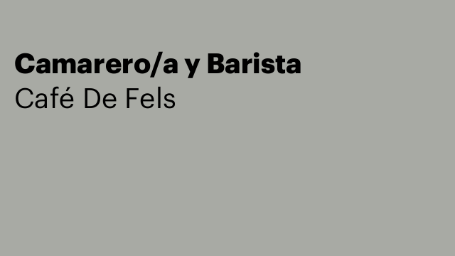 Camarero/a y Barista