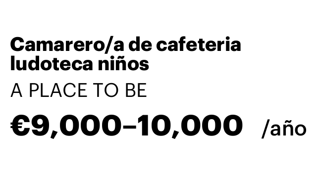 Camarero/a de cafeteria ludoteca niños