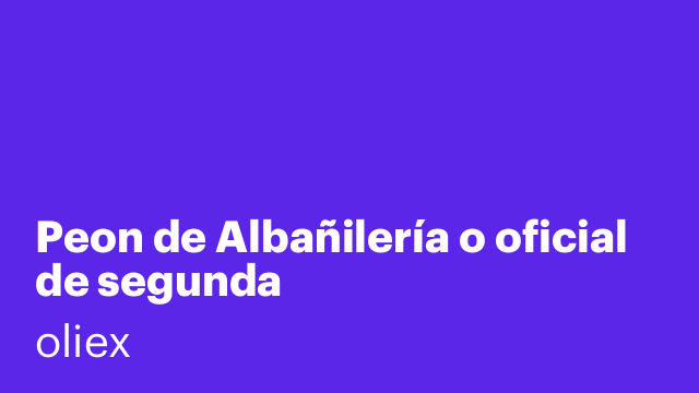 Peon de Albañilería o oficial de segunda