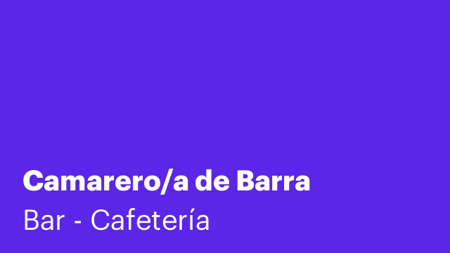 Camarero/a de Barra