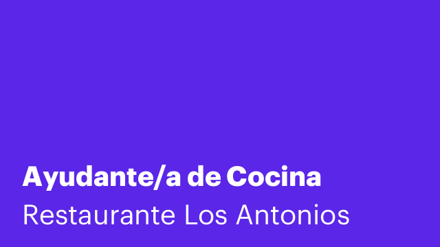 Ayudante/a de Cocina