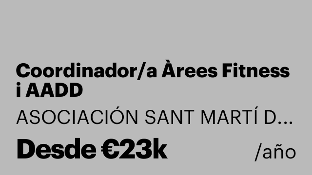 Coordinador/a Àrees Fitness i AADD