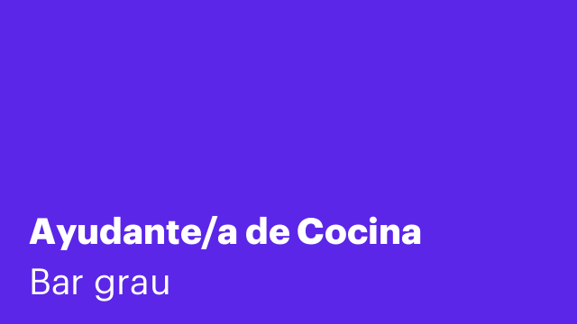 Ayudante/a de Cocina