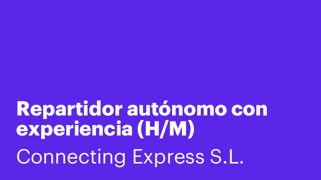 Repartidor autónomo con experiencia (H/M)