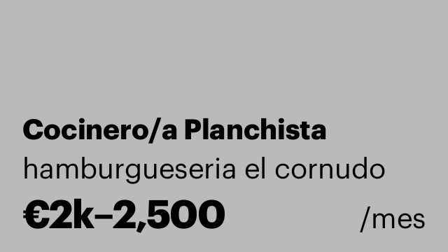 Cocinero/a Planchista