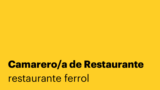 Camarero/a de Restaurante