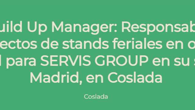 Coordinador/a Montaje Stands