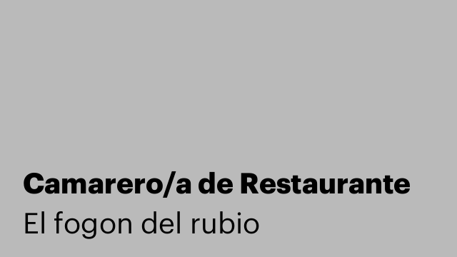 Camarero/a de Restaurante