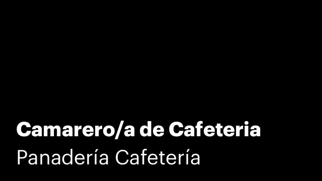 Camarero/a de Cafeteria