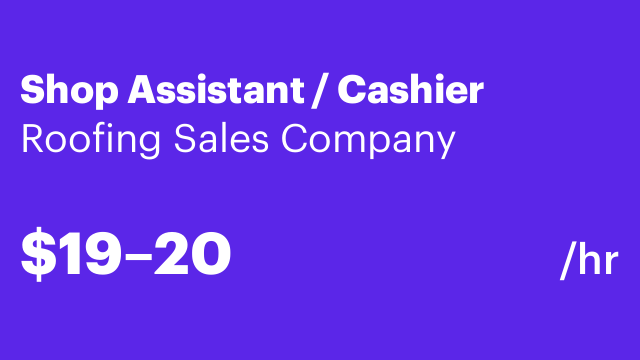 Shop Assistant / Cashier