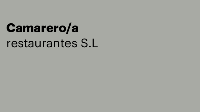 Camarero/a