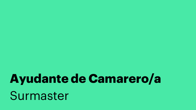 Ayudante de Camarero/a