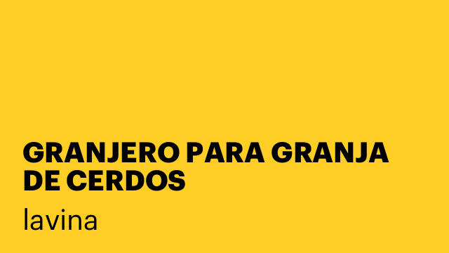 GRANJERO PARA GRANJA DE CERDOS