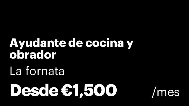 Ayudante de cocina y obrador