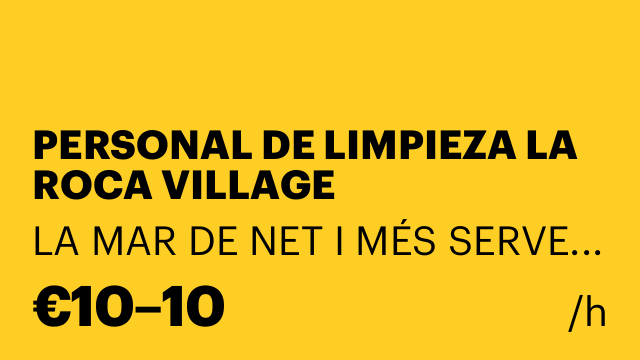 PERSONAL DE LIMPIEZA LA ROCA VILLAGE
