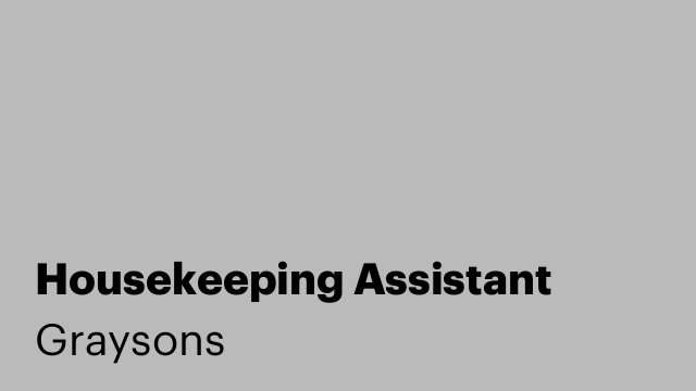 Housekeeping Assistant