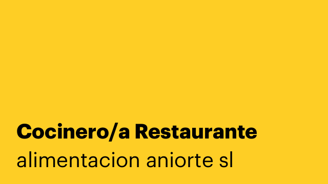 Cocinero/a Restaurante