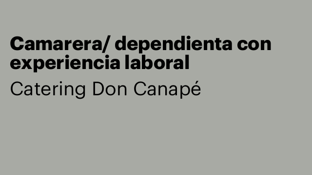 Camarera/ dependienta con experiencia laboral