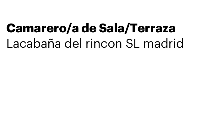 Camarero/a de Sala/Terraza