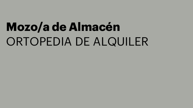 Mozo/a de Almacén