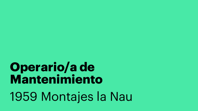 Operario/a de Mantenimiento