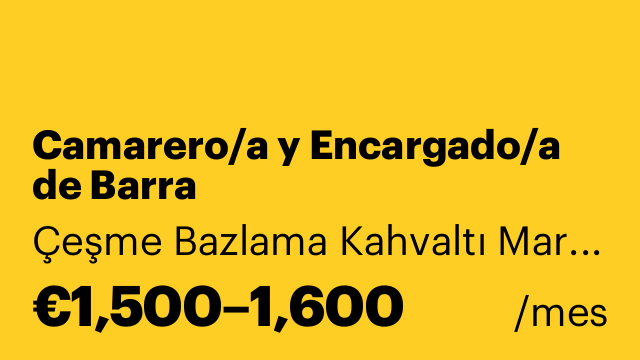 Camarero/a y Encargado/a de Barra