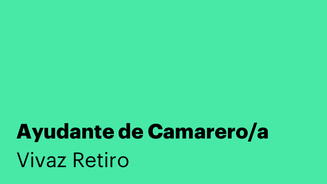 Ayudante de Camarero/a