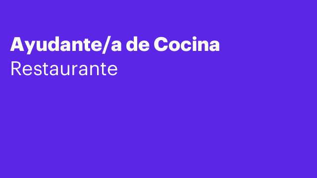 Ayudante/a de Cocina