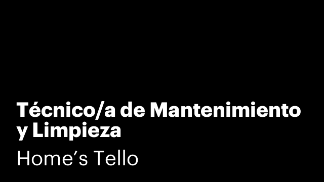Técnico/a de Mantenimiento y Limpieza