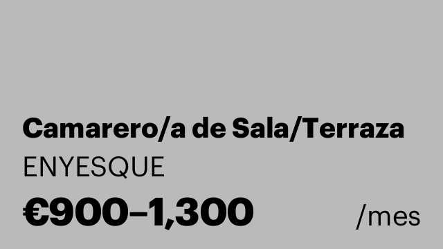 Camarero/a de Sala/Terraza