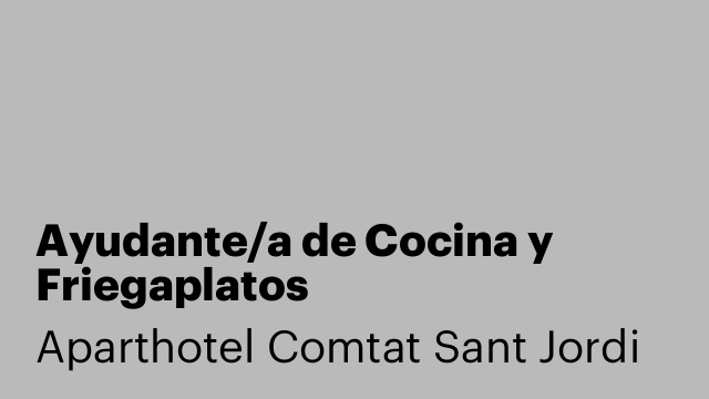 Ayudante/a de Cocina y Friegaplatos