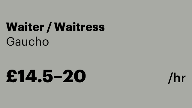 Waiter / Waitress