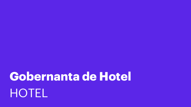 Gobernanta de Hotel