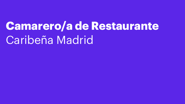 Camarero/a de Restaurante