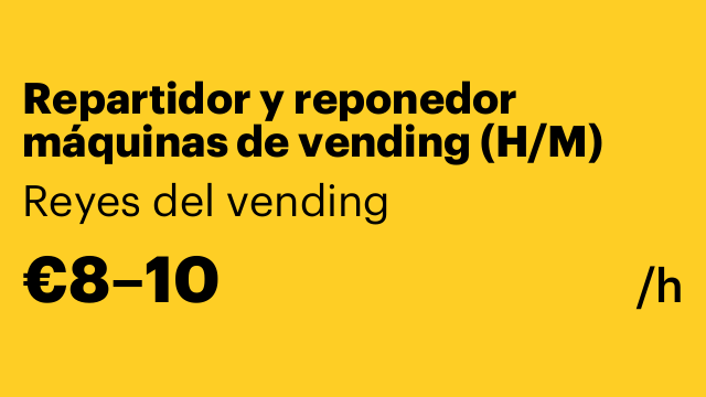 Repartidor y reponedor máquinas de vending (H/M)