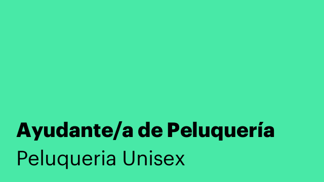 Ayudante/a de Peluquería
