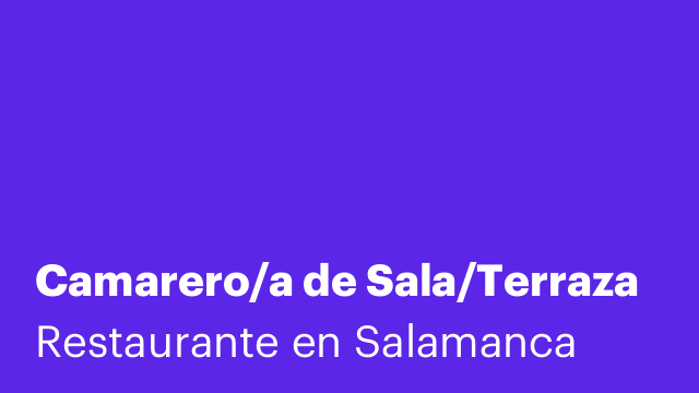 Camarero/a de Sala/Terraza