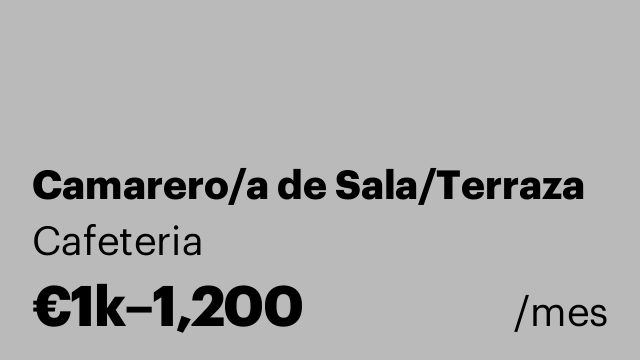 Camarero/a de Sala/Terraza