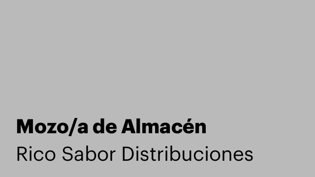 Mozo/a de Almacén