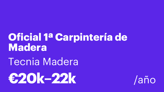 Oficial 1ª Carpintería de Madera