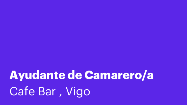 Ayudante de Camarero/a