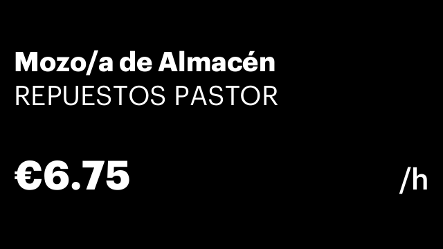 Mozo/a de Almacén