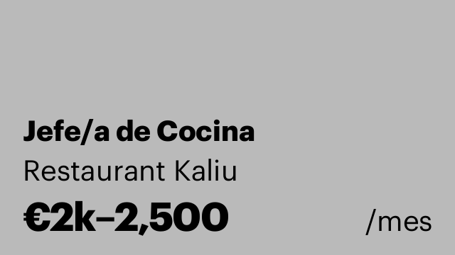 Jefe/a de Cocina