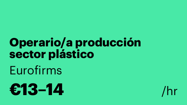 Operario/a producción sector plástico