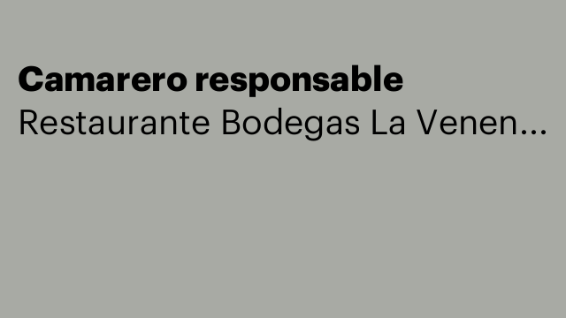 Camarero responsable
