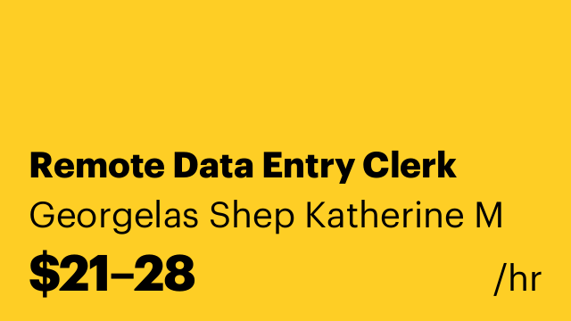 Remote Data Entry Clerk