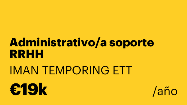 Administrativo/a soporte RRHH